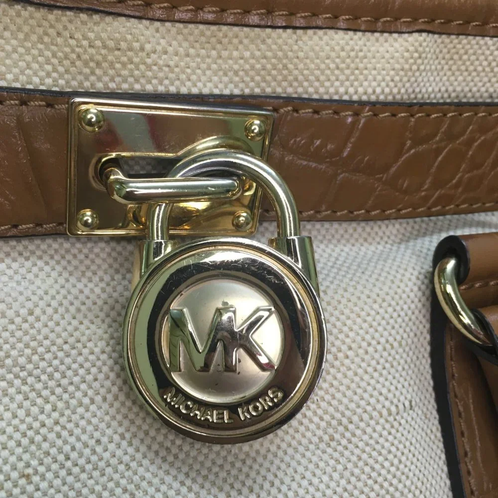 At best price: Authentic Michael Kors Hamilton NS Canvas/ Leather Tote - Picture 3 of 16